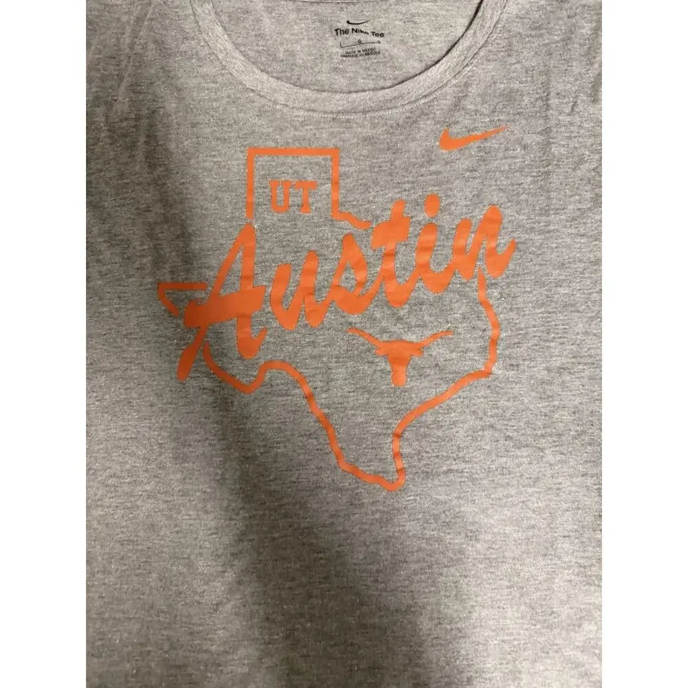 NWT Nike Womens Texas Longhorns Local Campus Mantra Tri-Blend T-Shirt Large Grey